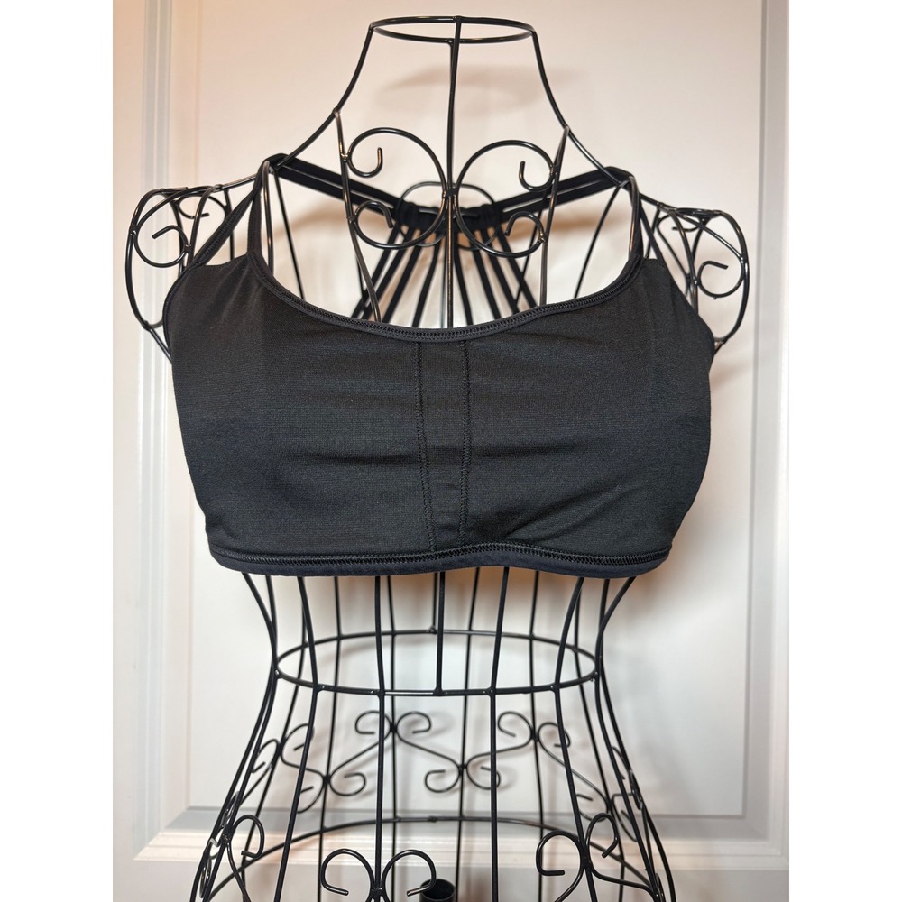 Lululemon Free To Be Wild Sports Bra Black Strappy Back Yoga Size 10ā